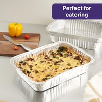 MATANA 25 db XL alumínium tepsi 37 x 27 cm, 7 cm mély, 5000 ml, grillsütő és sütő tál, egymásra rakható 6