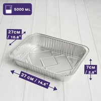MATANA 25 db XL alumínium tepsi 37 x 27 cm, 7 cm mély, 5000 ml, grillsütő és sütő tál, egymásra rakható 3
