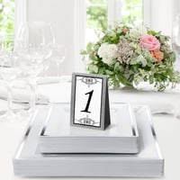 Set 40 Farfurii din Plastic Alb MATANA cu Margine Argintie (Pătrate, 2 Mărimi) - Farfurii de Petrecere Durabile, Veselă Reutilizabilă pentru Nunți, Zile de Naștere și Sărbători 5
