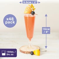 MATANA 48 db Elegáns Műanyag Pezsgőspohár 150ml - Átlátszó, Törésálló Pohár 3