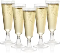 MATANA 48 db Elegáns Műanyag Pezsgőspohár 150ml - Átlátszó, Törésálló Pohár 1