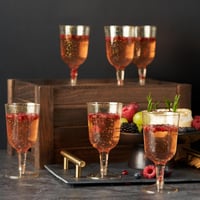 MATANA 50 db Prémium Műanyag Borospohár Arany Csillámmal, 180 ml - Mosogatógépben Mosható, BPA-mentes Pezsgős Poharak Esküvőkre, Partikra

A 5