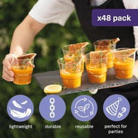 MATANA Átlátszó Műanyag Desszertpohár Szett (48db, 220ml) - Strapabíró, Újrahasználható Tálkák Előételekhez, Pudingokhoz, Mousse-hoz, Parfék 2