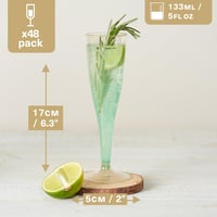 MATANA Prémium Műanyag Pezsgőspohár Szett Arany Csillámmal - 48 db, 133 ml, Mosogatógépben Mosható, Esküvőkre, Partikra 3