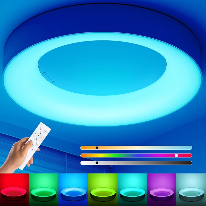 Matane LED mennyezeti lámpa RGB színváltó távirányítóval 36W dimmelhető