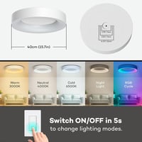 Matane LED mennyezeti lámpa RGB színváltó távirányítóval 36W dimmelhető 7