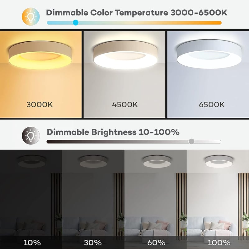 Matane LED mennyezeti lámpa RGB színváltó távirányítóval 36W dimmelhető