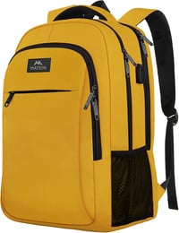 MATEIN 15,6" Laptop Hátizsák Nőknek - Sárga Notebook Táska USB Töltőporttal, Üzleti és Munkavégzéshez, Férfiaknak is 1