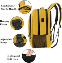 MATEIN 15,6" Laptop Hátizsák Nőknek - Sárga Notebook Táska USB Töltőporttal, Üzleti és Munkavégzéshez, Férfiaknak is 6