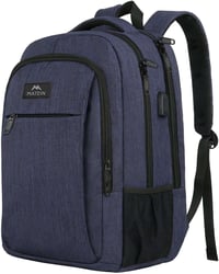 MATEIN 15,6" Laptop Hátizsák USB Töltőporttal - Vízálló Iskolatáska Férfiaknak, Kék Notebook Táska Utazáshoz, Munkához - 15.6 inches, Blue 1