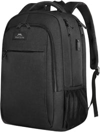 MATEIN 15,6" Laptop Hátizsák USB Töltőporttal - Vízlepergető Számítógép Táska Utazáshoz, Munkához, Iskolához - Fekete 8