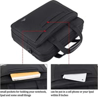 MATEIN 15,6" Üzleti Laptop Táska - Vízálló Nylon Válltáska Notebookhoz, Tablethez - Unisex Többrekeszes Hordozható Számítógép Tok Lopásgátló 8