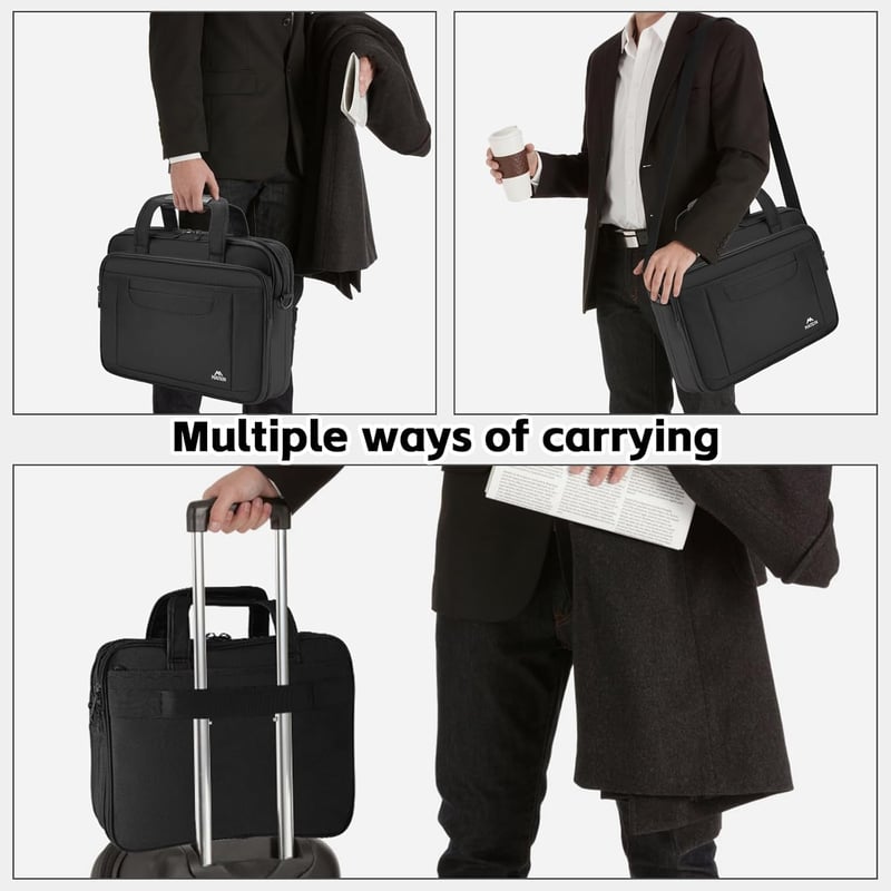 MATEIN 15,6" Üzleti Laptop Táska - Vízálló Nylon Válltáska Notebookhoz, Tablethez - Unisex Többrekeszes Hordozható Számítógép Tok Lopásgátló