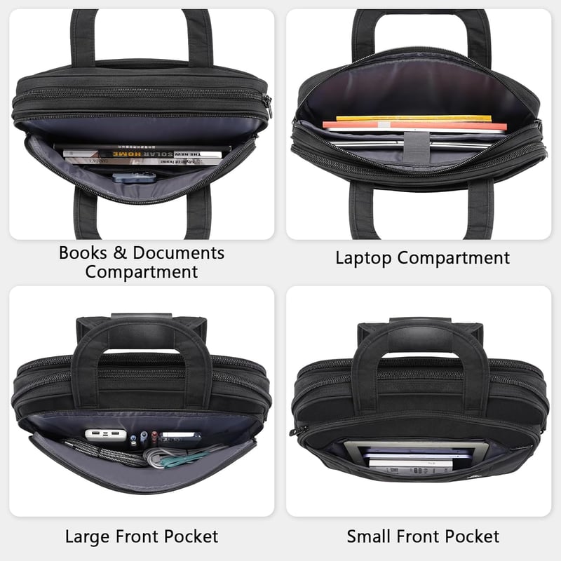 MATEIN 15,6" Üzleti Laptop Táska - Vízálló Nylon Válltáska Notebookhoz, Tablethez - Unisex Többrekeszes Hordozható Számítógép Tok Lopásgátló