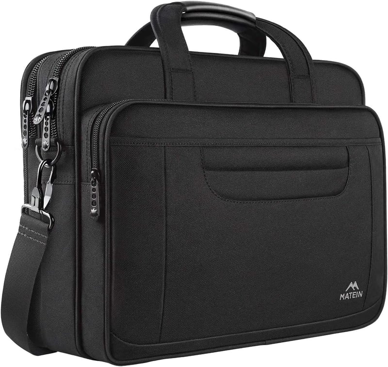 MATEIN 15,6" Üzleti Laptop Táska - Vízálló Nylon Válltáska Notebookhoz, Tablethez - Unisex Többrekeszes Hordozható Számítógép Tok Lopásgátló