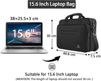 MATEIN 15,6" Üzleti Laptop Táska - Vízálló Nylon Válltáska Notebookhoz, Tablethez - Unisex Többrekeszes Hordozható Számítógép Tok Lopásgátló 7