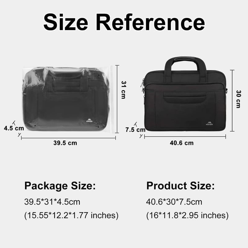 MATEIN 15,6" Üzleti Laptop Táska - Vízálló Nylon Válltáska Notebookhoz, Tablethez - Unisex Többrekeszes Hordozható Számítógép Tok Lopásgátló