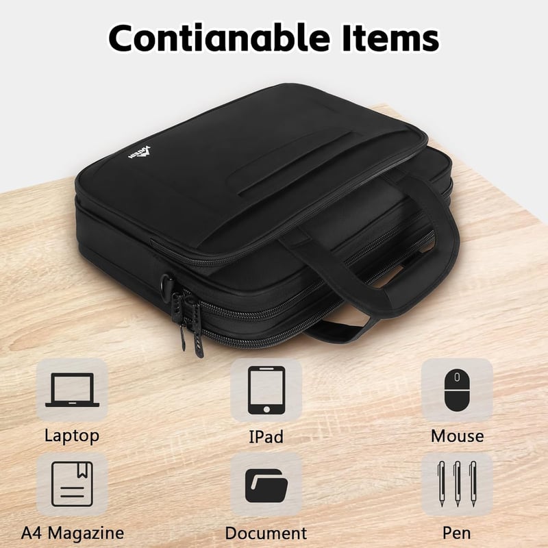 MATEIN 15,6" Üzleti Laptop Táska - Vízálló Nylon Válltáska Notebookhoz, Tablethez - Unisex Többrekeszes Hordozható Számítógép Tok Lopásgátló