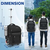 MATEIN 17.3" gurulós hátizsák 50L USB töltővel vízálló utazási táska 6