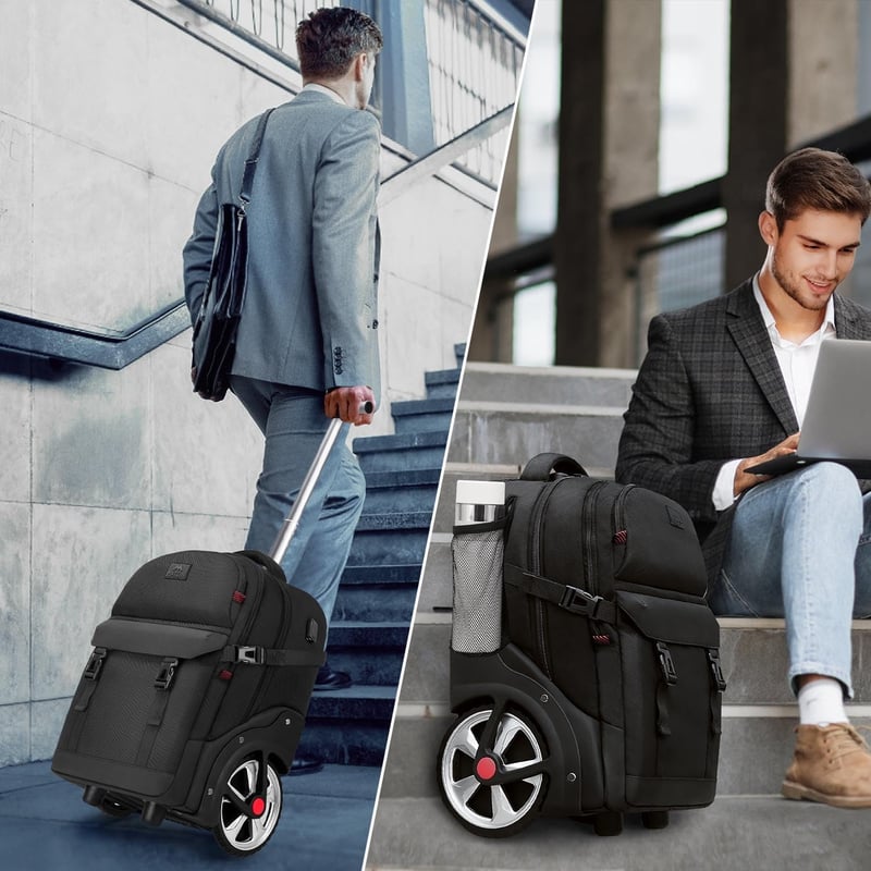 MATEIN 17.3" gurulós hátizsák 50L USB töltővel vízálló utazási táska