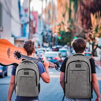 MATEIN 17,3 Hüvelykes Laptop Hátizsák USB Töltőporttal - Vízálló Utazó Táska Lopásgátló Zsebbel, Szürke 7
