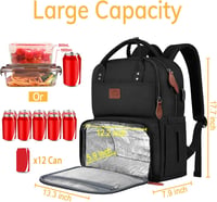 MATEIN 17 Hüvelyk Laptop Hátizsák Hűtőtáskával, USB Porttal, Utazáshoz és Munkához - 17.3 inch, Black 3