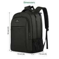 MATEIN poslovni ruksak za laptop od 15,6 inča, putna torba za posao za muškarce i žene - crni antracit 2