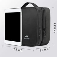 MATEIN Kábel Rendszerező Táska, 3-Rétegű Utazási Elektronikai Szervező, Nagy Kapacitású Töltő Tartó iPad Mini Kompatibilis, Fekete 6