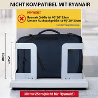 MATEIN Kézipoggyász Hátizsák Repülőgépre - Unisex Utazótáska 40x25x20cm, Kék, 700g - Fedélzeti Táska Fapados Járatokra 5