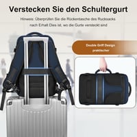 MATEIN Kézipoggyász Hátizsák Repülőgépre - Unisex Utazótáska 40x25x20cm, Kék, 700g - Fedélzeti Táska Fapados Járatokra 4