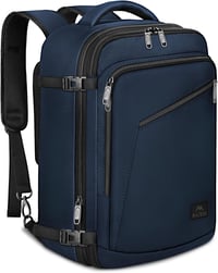 MATEIN Kézipoggyász Hátizsák Repülőgépre - Unisex Utazótáska 40x25x20cm, Kék, 700g - Fedélzeti Táska Fapados Járatokra 1