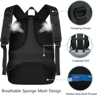 MATEIN Nagy Kapacitású Laptop Hátizsák 17,3" - USB Töltőporttal, Lopásgátló, Vízálló Üzleti Utazó Táska Diákoknak és Munkához, Fekete - 17.3 inch, Black 3