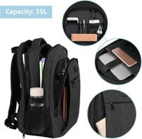 MATEIN Nagy Kapacitású Laptop Hátizsák 17,3" - USB Töltőporttal, Lopásgátló, Vízálló Üzleti Utazó Táska Diákoknak és Munkához, Fekete - 17.3 inch, Black 4