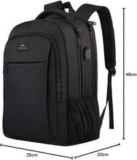 MATEIN Nagy Kapacitású Laptop Hátizsák 17,3" - USB Töltőporttal, Lopásgátló, Vízálló Üzleti Utazó Táska Diákoknak és Munkához, Fekete - 17.3 inch, Black 10