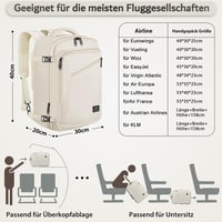 MATEIN Utazási Hátizsák Kézipoggyász Beige Üzleti Repülőgép 2