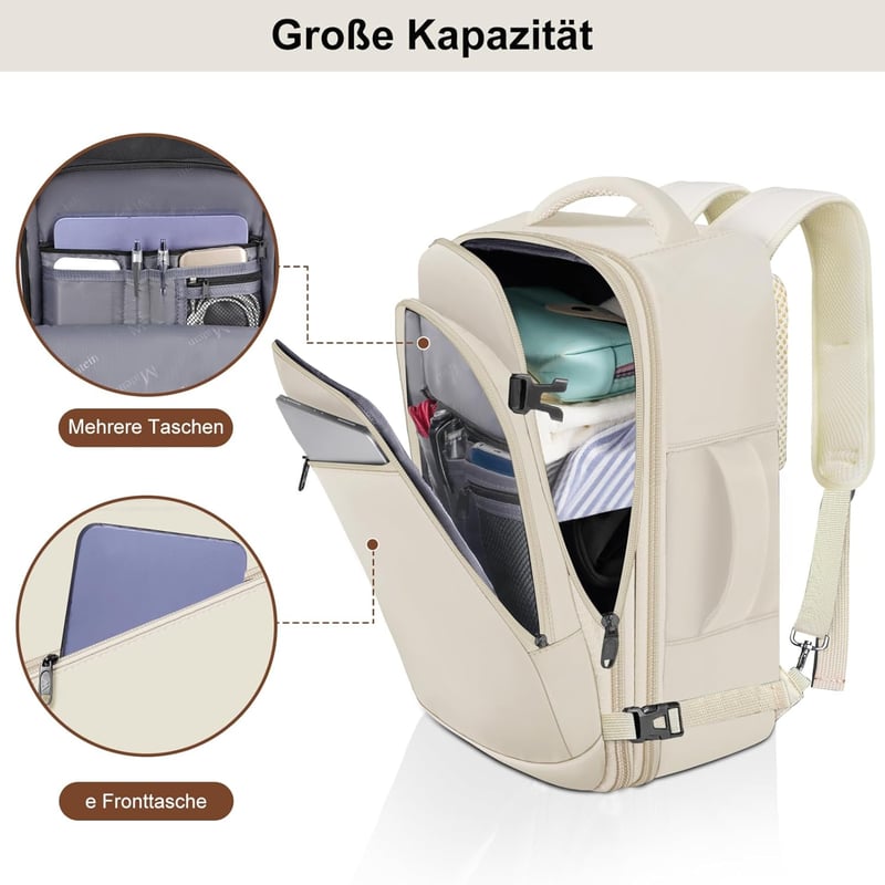 MATEIN Utazási Hátizsák Kézipoggyász Beige Üzleti Repülőgép