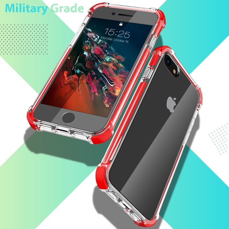 MATEPROX Shield Series iPhone SE/7/8 Ütésálló Védőtok Piros - red