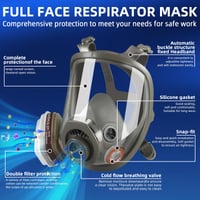 Mască completă de protecție respiratorie Matlarn 6800 cu filtru, mască de gaze reutilizabilă pentru vopsit, șlefuire, substanțe chimice și particule fine de praf 4
