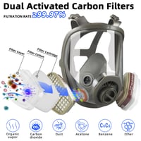 Mască completă de protecție respiratorie Matlarn 6800 cu filtru, mască de gaze reutilizabilă pentru vopsit, șlefuire, substanțe chimice și particule fine de praf 2
