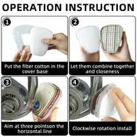 Mască completă de protecție respiratorie Matlarn 6800 cu filtru, mască de gaze reutilizabilă pentru vopsit, șlefuire, substanțe chimice și particule fine de praf 3