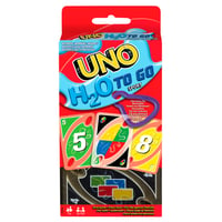 Mattel Games UNO H2O To Go P1703 vodoodolná kartová hra s karabínou – pre 2-10 hráčov, od 7 rokov, na pláž a cesty 1