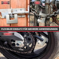 Maudex MDP/70 Biztonsági Lakat 70mm - Fúrásálló Cilinder 10 Kulccsal - Garázs Raktár Motor Védelem Ezüst 6