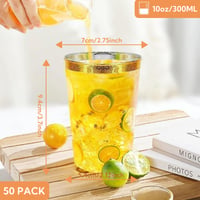 mauepersu 50 ks zlatých plastových pohárov 280 ml opakovane použiteľné elegantné párty poháre na šampanské, víno, koktaily, pivo, martini, sódu a dezerty 5