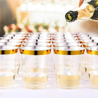 mauepersu 50 ks zlatých plastových pohárov 280 ml opakovane použiteľné elegantné párty poháre na šampanské, víno, koktaily, pivo, martini, sódu a dezerty 6