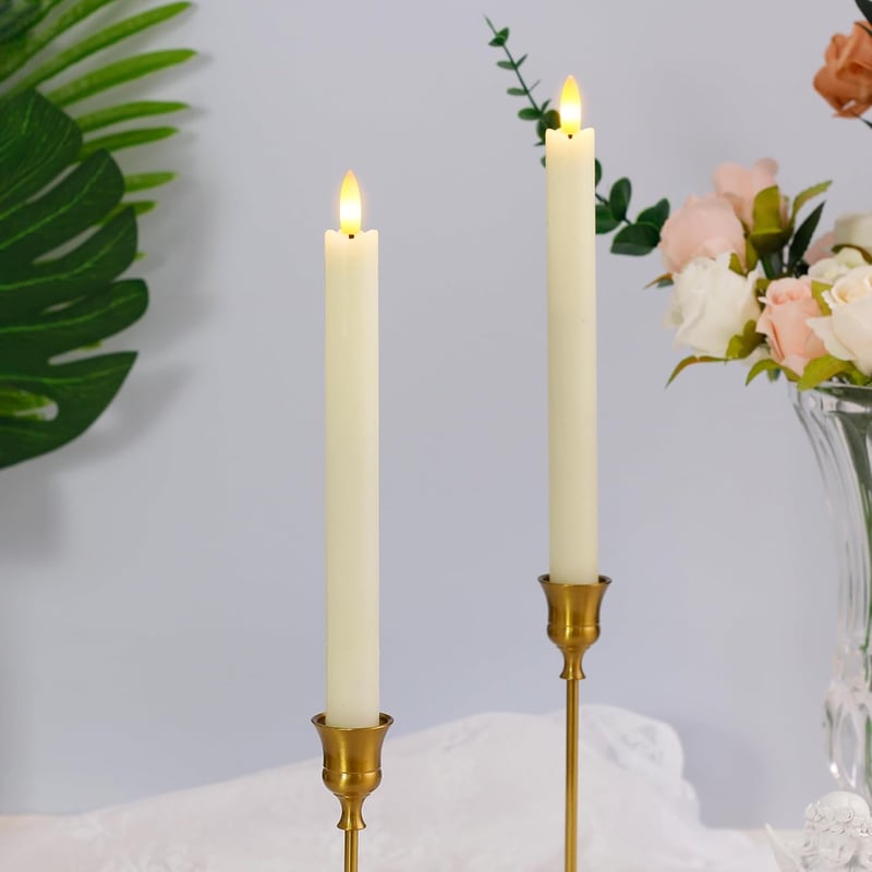 Mavandes LED gyertya távirányítóval, időzítővel, 25cm, 4db szett, meleg fény - 25 Cm-ivory-4