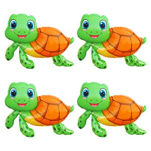 Set 4 Baloane din Folie Formă de Țestoasă Mavouri, Decorațiuni de Aniversare cu Animale pentru Copii, Decor cu Baloane pentru Petrecere Tematică Marină