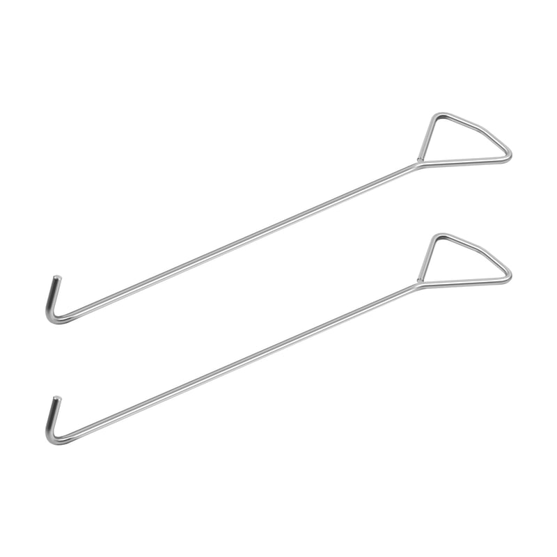MaxAwe Set kuka za podizanje poklopaca kanalizacijskih rešetki od nehrđajućeg čelika - 2 komada alata za otvaranje poklopaca slivnika od 60 cm za podizanje poklopaca šahtova