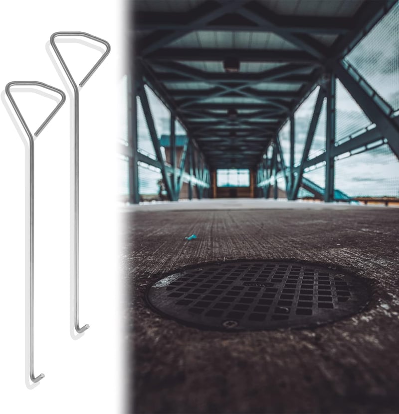 MaxAwe Rozsdamentes Acél Csatornatető Emelő Kampó Szett - 2 db 60 cm-es Víznyelő Fedél Nyitó Eszköz Aknafedél Emelőhöz

AI: I've created a H