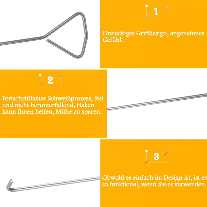 MaxAwe Rozsdamentes Acél Csatornatető Emelő Kampó Szett - 2 db 60 cm-es Víznyelő Fedél Nyitó Eszköz Aknafedél Emelőhöz

AI: I've created a H