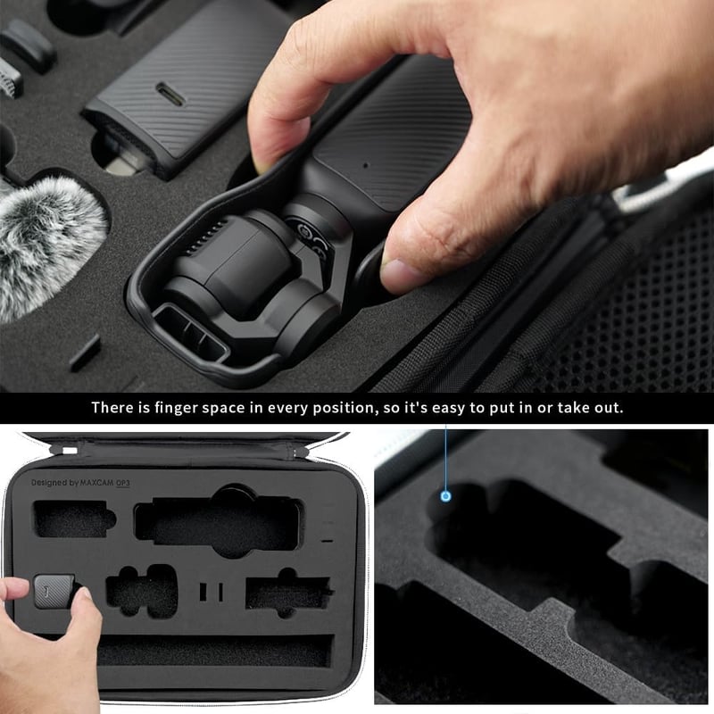 MAXCAM DJI Osmo Pocket 3 táska fekete szervezővel és nagy tárolóval